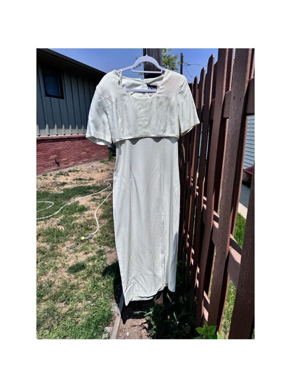 Vintage Sears dress BNWT size 7/8 Be Smart long satiny creamy - Picture 13 of 16